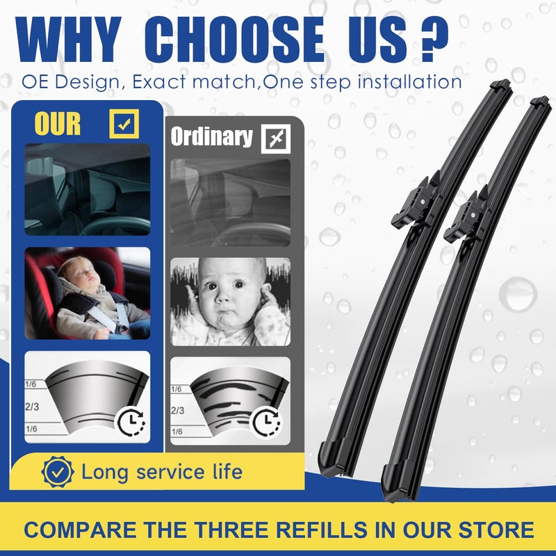 ANRDDO Wipers Replacement For MINI Cooper R55 R56 R57 2013-2015 Windshield Wiper Blades 19"+18" (Set of 2) Not Fit J Hook - Image 2